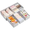 imageVtopmart 12 Pack Baby Clothes Organizer Dresser Drawer Organizer for Baby Clothing Foldable Fabric Closet Drawer Storage Bins Dresser Dividers for Bra Socks Ties ScarfGrey
