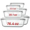 imageVtopmart 122oz50oz Large Glass Food Storage Containers with Airtight Lids Big Glass Containers for Roasting Chicken Baking Casseroles Food Storage Meal Prep Fruits Thanksgiving Meals BPAFree6