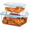 imageVtopmart 220oz  764oz Extra Large Glass Storage Containers Set Meal Prep Food Container Sets with Snap Airtight Lids for Roasting Turkey Rotisserie Chicken Baking Watermelon Storage BPA Free2pack 220764oz