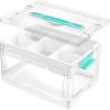 imageVtopmart 24 QT Clear Plastic Craft Organizers and Storage Box with Removable Trays and DividersArt Supply Organizers and StorageIdeal Containers for coloring BooksToysCraft Supplies1 Pack
