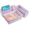 imageVtopmart 25 PCS Plastic Drawer Organizers Set 4Size Versatile Bathroom and Vanity Drawer Organizer Trays Storage Bins for Makeup Bedroom Kitchen Gadgets Utensils and OfficeLilac