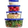 imageVtopmart 4 Pack Glass Bowls with Lids 1 2 4 7 Cup Food Storage Containers Meal Prep and Leftovers Keeper Lunch Container Microwave Dishwasher ampamp Freezer Safe