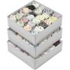 imageVtopmart 4 Pack Underwear Drawer Organizers Set 67824 Cells Clothes Drawer Dividers Dresser Organizers Bins for Socks Bras Scarves Ties NonWoven Fabric Storage Boxes for Closet Nursery3 Pack  162424 Cells
