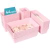 imageVtopmart 44 PCS Clear Plastic Drawer Organizers Set 4Size Versatile Bathroom and Vanity Organizer Trays NonSlip Storage Containers for Makeup Jewelries BedroomKitchen Utensils and OfficePink