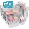 imageVtopmart 66 PCS Clear Plastic Drawer Organizer Bins 4Size Versatile Bathroom and Vanity Organizer Trays Acrylic Storage Containers for Makeup Jewelry Toiletry Kitchen Utensils and Office Supply66 PCS