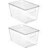 imageVtopmart 8 Pack Clear Stackable Storage Bins with Lids Large Plastic Containers with Handle for Pantry Organization and StoragePerfect for Kitchen Fridge Cabinet Bathroom Organizer2