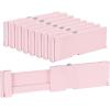 imageVtopmart 8 Pack Drawer Dividers for Clothes 4quot High 116quot17quot Adjustable Expandable Dresser Drawer Organizer Plastic Separators for Dresser Baby Clothes Underwear Kitchen ampamp Office Storage PinkPink
