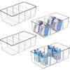 imageVtopmart 8 Pack Food Storage Organizer Bins Clear Plastic Bins for Pantry Kitchen Fridge Cabinet Organization and Storage 4 Compartment Holder for Packets Snacks Pouches Spice Packets4pack