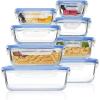 imageVtopmart 8 Pack Glass Food Storage Containers with Airtight Lids Glass Meal Prep Containers Lunch Containers for Microwave Oven Freezer and Dishwasher BPA FreeBlue