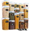 imageVtopmart Airtight Food Storage Containers Set with Lids 15pcs BPA Free Plastic Dry Food Canisters for Kitchen Pantry Organization and Storage Dishwasher safeInclude 24 Labels BlackBlue