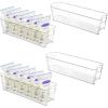 imageVtopmart Breastmilk Storage Container 4PCS Set Clear Freezer and Fridge Organizer Bins Plastic Storage Bins for Breast Milk Baby Pouches Formula Bottles and Yogurts 43 Width 147quot Long