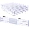 imageVtopmart Drawer Dividers Organizers 8 Pack Adjustable 32quot High Expandable from 122214quot Kitchen Drawer Organizer Clear Plastic Drawers Separators for Clothing Installed by Doublesided Tape