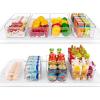 imageVtopmart Set of 8 Fridge Organizer Refrigerator Organizer Bins with Handles Freezer Organizer Clear Organizing Bins BPAFree Fridge Storage Containers for Fridge Freezer Cabinet Kitchen Pantry