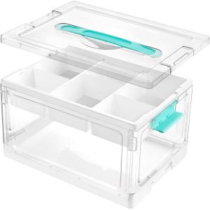 imageVtopmart 24 QT Clear Plastic Craft Organizers and Storage Box with Removable Trays and DividersArt Supply Organizers and StorageIdeal Containers for coloring BooksToysCraft Supplies1 Pack