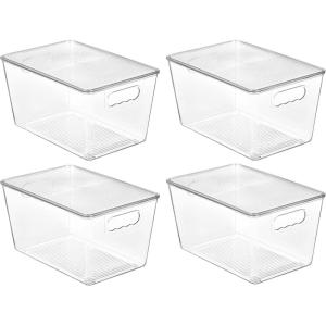 imageVtopmart 8 Pack Clear Stackable Storage Bins with Lids Large Plastic Containers with Handle for Pantry Organization and StoragePerfect for Kitchen Fridge Cabinet Bathroom Organizer4
