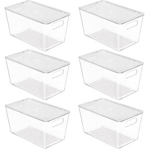 imageVtopmart 8 Pack Clear Stackable Storage Bins with Lids Large Plastic Containers with Handle for Pantry Organization and StoragePerfect for Kitchen Fridge Cabinet Bathroom Organizer6