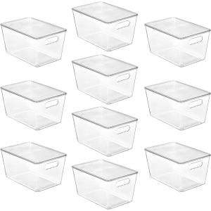 imageVtopmart 8 Pack Clear Stackable Storage Bins with Lids Large Plastic Containers with Handle for Pantry Organization and StoragePerfect for Kitchen Fridge Cabinet Bathroom Organizer10