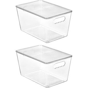 imageVtopmart 8 Pack Clear Stackable Storage Bins with Lids Large Plastic Containers with Handle for Pantry Organization and StoragePerfect for Kitchen Fridge Cabinet Bathroom Organizer2