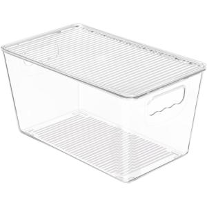 imageVtopmart 8 Pack Clear Stackable Storage Bins with Lids Large Plastic Containers with Handle for Pantry Organization and StoragePerfect for Kitchen Fridge Cabinet Bathroom Organizer1