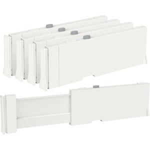 imageVtopmart 8 Pack Drawer Dividers for Clothes 4quot High 116quot17quot Adjustable Expandable Dresser Drawer Organizer Plastic Separators for Dresser Baby Clothes Underwear Kitchen ampamp Office Storage PinkWhite