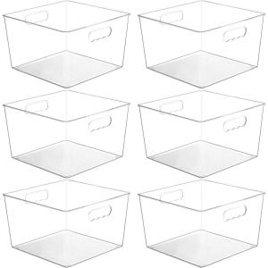 imageVtopmart 8 Pack Extra Large Clear Plastic Storage Bins11x11 Cube Acrylic Organizer Square Containers with Handle for PantryClosetLaundryRoomKitchenBathroomUnderSink Organization6