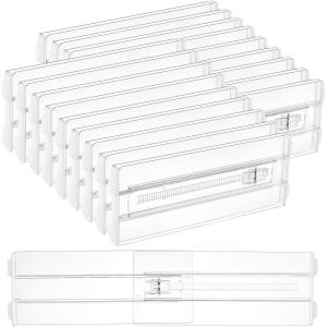 imageVtopmart 8 Pack Shallow Drawer Dividers 236quot High 1267quot2114quot Adjustable Expandable Kitchen Drawer Organizer Clear Plastic Organizer Separators for Flatware Utensil Cutlery Underwear Clothes18