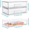 imageVtopmart 121W Clear Stackable Storage Drawers2 Pack Acrylic Plastic Organizers Bins for Makeup Palettes Cosmetics and Beauty SuppliesIdeal for Vanity BathroomCabinetDesk Organization3pack Wide