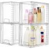 imageVtopmart 2 Pack Clear Stackable Storage Drawers97quot High Plastic Organizers Bins for Skincare Bathroom SuppliesIdeal for CabinetUndersinkVanityKitchenPantry Organization4Pack 97H