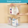 imageVtopmart 2 Pack Clear Stackable Storage Drawers97quot High Plastic Organizers Bins for Skincare Bathroom SuppliesIdeal for CabinetUndersinkVanityKitchenPantry Organization4Pack 97H