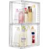 imageVtopmart 2 Pack Clear Stackable Storage Drawers97quot High Plastic Organizers Bins for Skincare Bathroom SuppliesIdeal for CabinetUndersinkVanityKitchenPantry Organization2Pack 97H