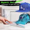 imageVtopmart 2 Pack Hat Organizer for Baseball Caps Clear Hats Holder Box with Drawer Large Cap Storage with Sliding Tray Stackable Rack Display Case with Magnetic Door Each Holds 12 HatsWhite