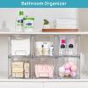 imageVtopmart 2 Pack Large Stackable Storage DrawersClear Acrylic Drawer Organizers with Handles Easily Assemble for BathroomKitchen UndersinkCabinetClosetMakeupPantry organization and StorageClear
