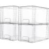 imageVtopmart 2 Pack Large Stackable Storage DrawersClear Acrylic Drawer Organizers with Handles Easily Assemble for BathroomKitchen UndersinkCabinetClosetMakeupPantry organization and StorageClear