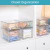 imageVtopmart 2 Pack Large Stackable Storage DrawersClear Acrylic Drawer Organizers with Handles Easily Assemble for BathroomKitchen UndersinkCabinetClosetMakeupPantry organization and StorageClear