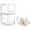 imageVtopmart 2 Pack Stackable Storage Drawers 66Tall Acrylic Bathroom Makeup OrganizersClear Plastic Storage Bins For Vanity Undersink Kitchen CabinetPantry Organization and Storage8