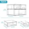 imageVtopmart 3 Pack Stackable Storage Drawers Easily Assemble Acrylic Bathroom Undersink OrganizersClear Plastic Storage Bins for ClosetCabinetPantryMedicine Organization2 Small1 Wide