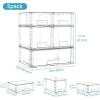imageVtopmart 3 Pack Stackable Storage Drawers Easily Assemble Acrylic Bathroom Undersink OrganizersClear Plastic Storage Bins for ClosetCabinetPantryMedicine Organization2 Small2 Medium1 Wide