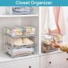 imageVtopmart 3 Pack Stackable Storage Drawers Easily Assemble Acrylic Bathroom Undersink OrganizersClear Plastic Storage Bins for ClosetCabinetPantryMedicine Organization4 Small2 Wide