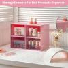 imageVtopmart 4Pack Stackable Storage Drawers 44 Tall Bathroom Makeup OrganizerPlastic Storage Bins For Vanity Undersink Kitchen Cabinet Pantry Home OrganizationPink4packPink