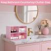 imageVtopmart 4Pack Stackable Storage Drawers 44 Tall Bathroom Makeup OrganizerPlastic Storage Bins For Vanity Undersink Kitchen Cabinet Pantry Home OrganizationPink4packPink