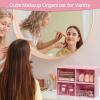 imageVtopmart 4Pack Stackable Storage Drawers 44 Tall Bathroom Makeup OrganizerPlastic Storage Bins For Vanity Undersink Kitchen Cabinet Pantry Home OrganizationPink4packPink