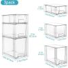 imageVtopmart 6 Pack Clear Stackable Storage DrawersEasy to Assemble Bathroom Organizers and Storage with handlesPlastic Drawers for Kitchen PantryCabinetUnder Sink Organization6