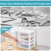 imageVtopmart Clear Desk Organizer 4Tier Assemble Desktop File Organizer with Drawers Office Desk Organization for Office Supplies