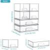 imageVtopmart Clear Stackable Storage Drawers Set of 4 Plastic Organizer Bins for Makeup Cosmetics Beauty SuppliesIdeal for Vanity BathroomCabinetPantry Organization4 Small2 Wide
