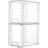 imageVtopmart 2 Pack Clear Stackable Storage Drawers97quot High Plastic Organizers Bins for Skincare Bathroom SuppliesIdeal for CabinetUndersinkVanityKitchenPantry Organization2Pack 97H