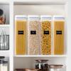 imageVtopmart 4 PCS Airtight Food Storage Containers BPA Free Plastic Spaghetti Pasta Containers with Easy Lock Lids for Kitchen Pantry Organization and Storage Include 24 Labels 18L4