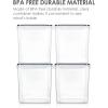 imageVtopmart 4 PCS Large Food Storage Containers 52L  175oz 4 Pieces BPA Free Plastic Airtight Canisters for Flour Sugar Baking Supplies Rice with Lids 4 Measuring Cups and 24 Labels BlackBlack