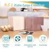 imageVtopmart 4 PCS Large Food Storage Containers 52L  175oz 4 Pieces BPA Free Plastic Airtight Canisters for Flour Sugar Baking Supplies Rice with Lids 4 Measuring Cups and 24 Labels BlackBlack