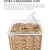 imageVtopmart 4 PCS Large Food Storage Containers 52L  175oz 4 Pieces BPA Free Plastic Airtight Canisters for Flour Sugar Baking Supplies Rice with Lids 4 Measuring Cups and 24 Labels BlackBlack