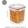 imageVtopmart 4 PCS Large Food Storage Containers 52L  175oz 4 Pieces BPA Free Plastic Airtight Canisters for Flour Sugar Baking Supplies Rice with Lids 4 Measuring Cups and 24 Labels BlackBlack